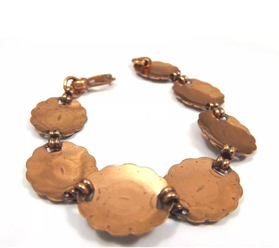 Vintage Southwestern Copper Link Bracelet~ Unique… - image 4