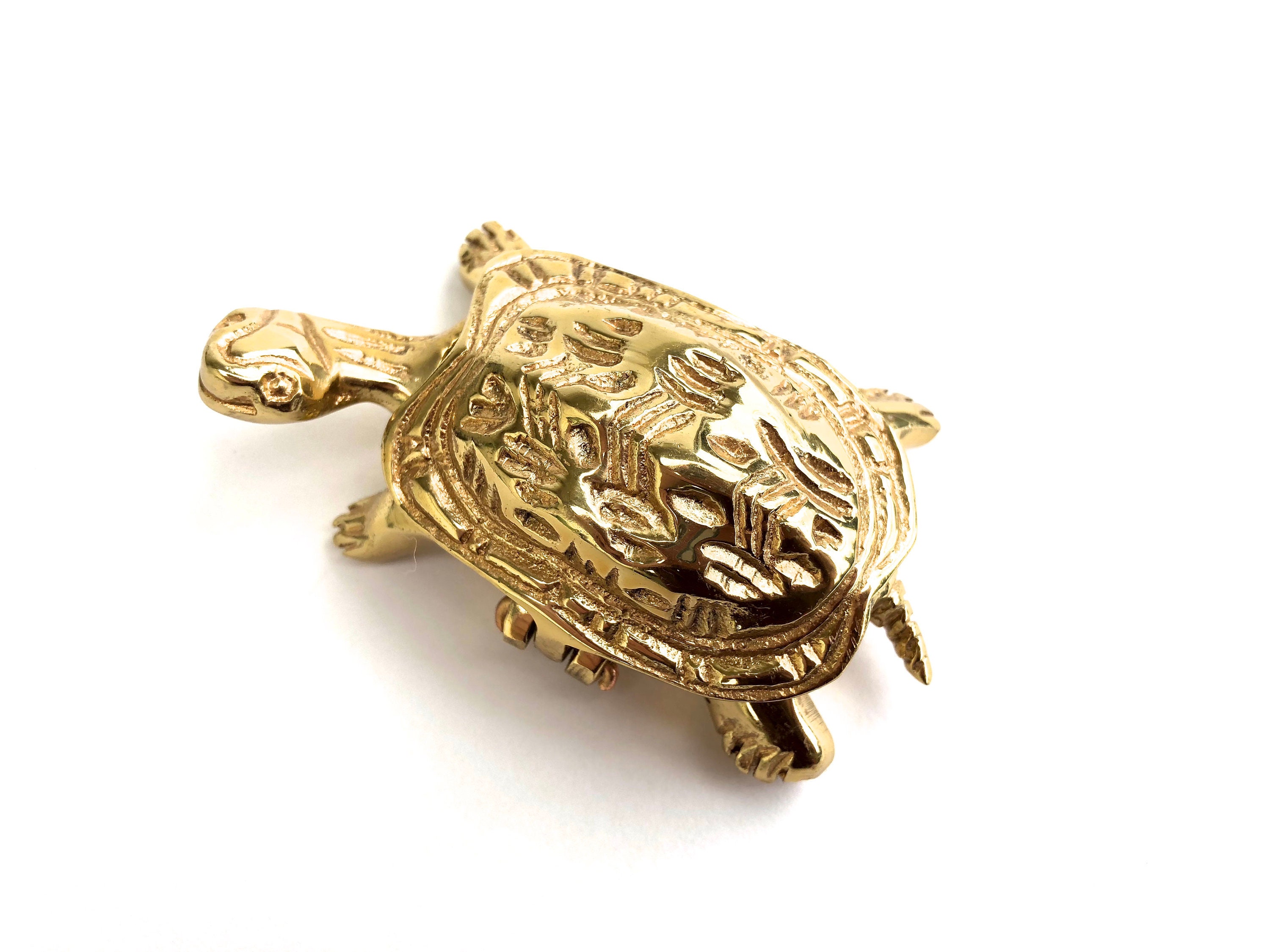 Vintage Brass Turtle Dish, Hollywood Regency Decor