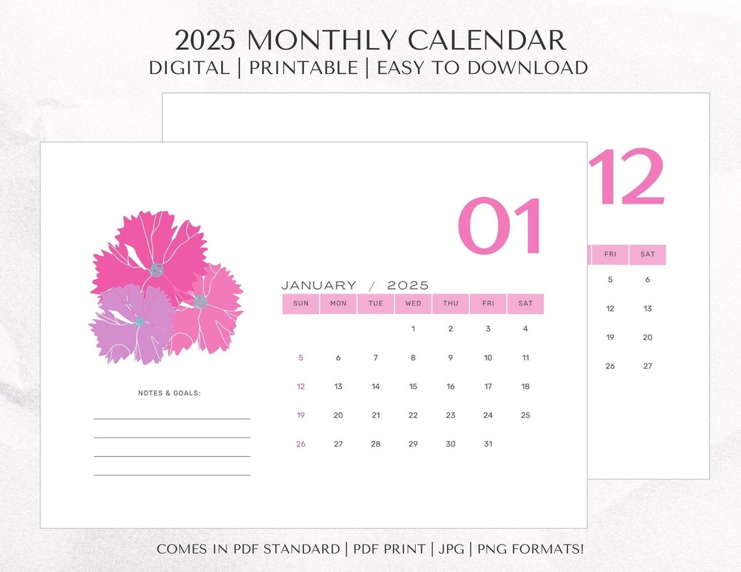 2025 Digital Calendar Minimalist & Aesthetic Floral Planner for Easy ...