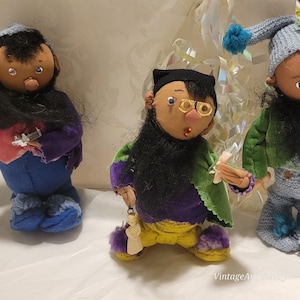 Zwerge Antique Dolls Figuren Set von 3 Hand echte Kunstwerk Lovely Set