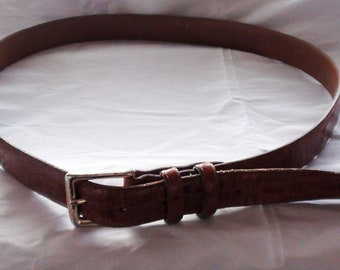 Belt Genuine leather Italian grain Brand ENRO with weave tooling Vintage Size 40 Women Belt Country Jens