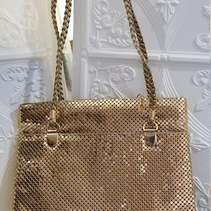 Vintage Bag CocktailL Shoulder GOLD MESH Aluminum Hollywood Design Excellent Condition Y and S
