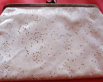 Brocade Sparkle gold on WHITE Clutch for your  Wedding Prom, or Mother of the Bride Bag Handbag