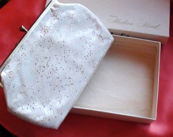 White Brocade Sparkle Clutch Unused for your Wedding Prom, or Mother of the Bride Original Box