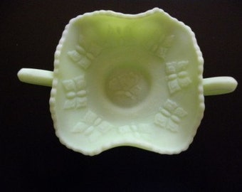 Antigo Limão Verde por Fenton Lime Verde Borboleta Prato Doce Vidro Joias Trinket Tigela Vaidade