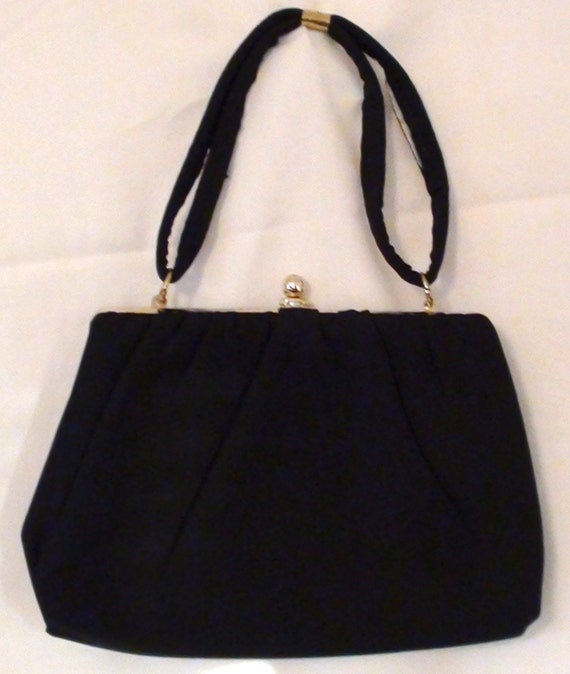 RETRO Handbag Evening Black Bag Clutch  or Mournin
