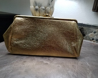 St Thomas Antique Bag CocktailL GOLD Clutch double sided Hollywood Design Excellent Condition