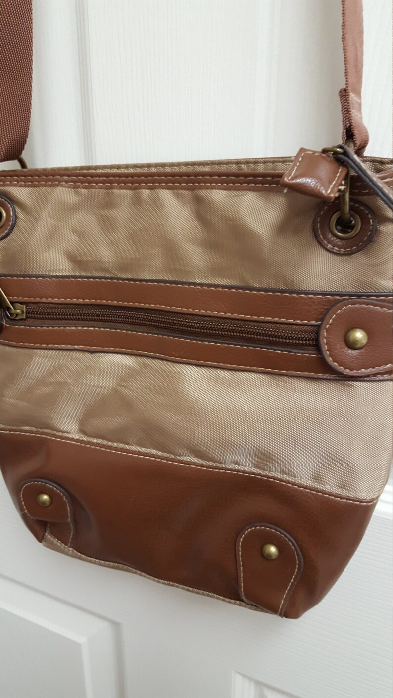 Travel Bag Vintage Cross Over Leather and Water Resistant Etsy