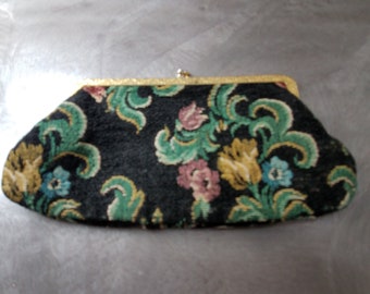 Vintage Black Victorian Clutch  Handbag