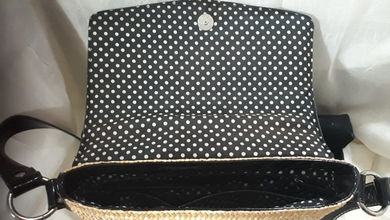 Retro Black  Bag  Large Shoulder bag 12" X 17" Ex… - image 3