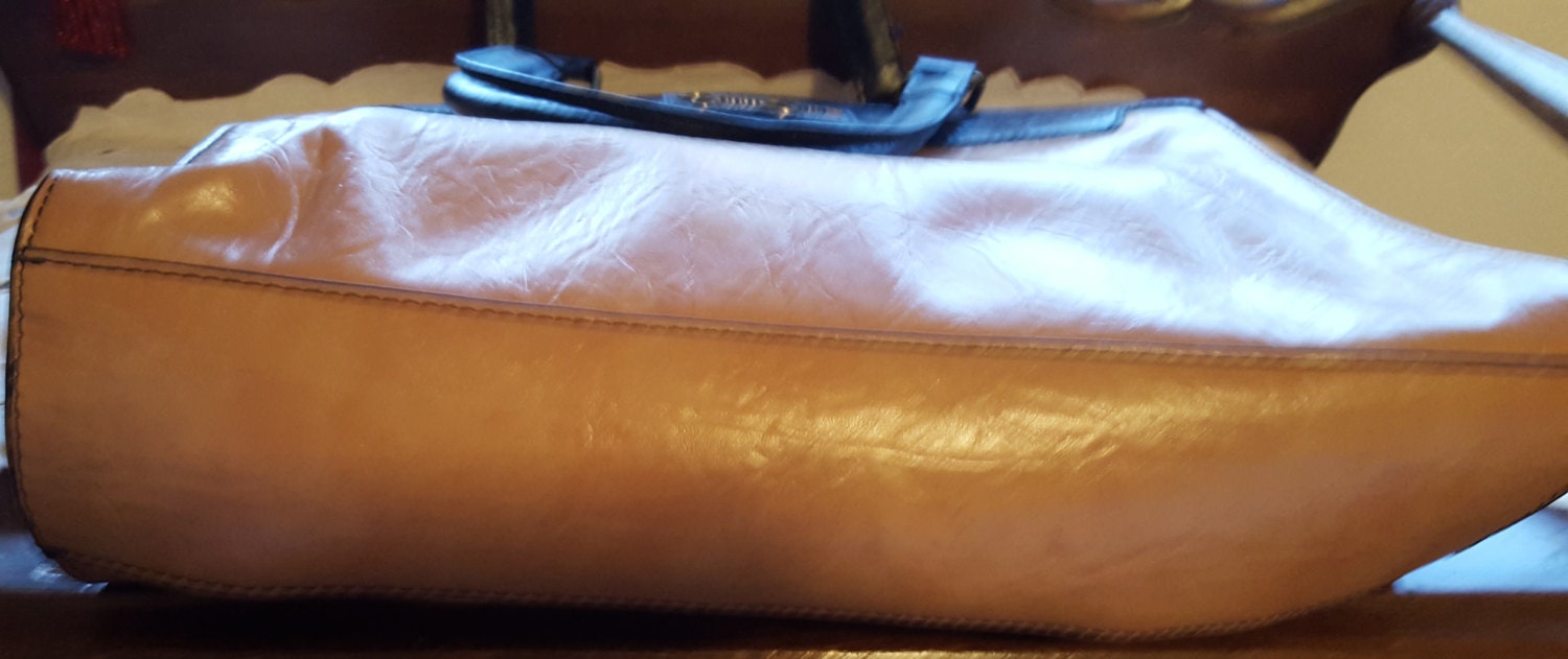 LARGE 1990s Bag Tan Brown Faux Leather With Lots of Room With - Etsy