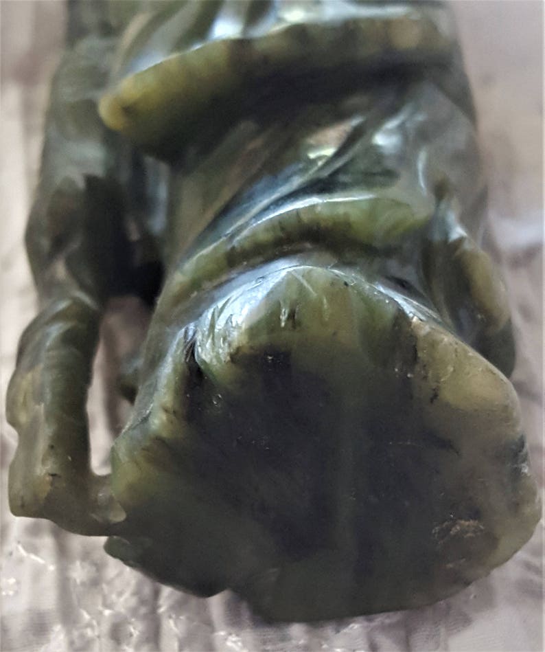 Jade Ancestor Figure Chinese Monk Spinach Jadeite Stunning Etsy