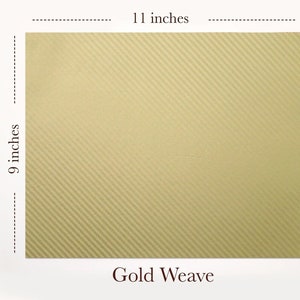 May include: Gold weave iron-on heat transfer vinyl, 11 inches by 9 inches.  Glam Flex.