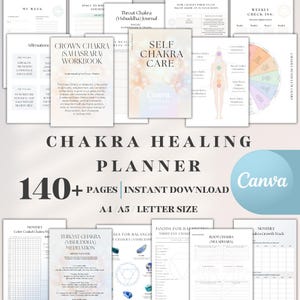 Utskrivbar chakradagbok | Digital andlighetsplanerare | Uppvaknandearbetsbok i PDF-format | Chakraguide | Chakraarbetsblad | Chakrahealingsidor