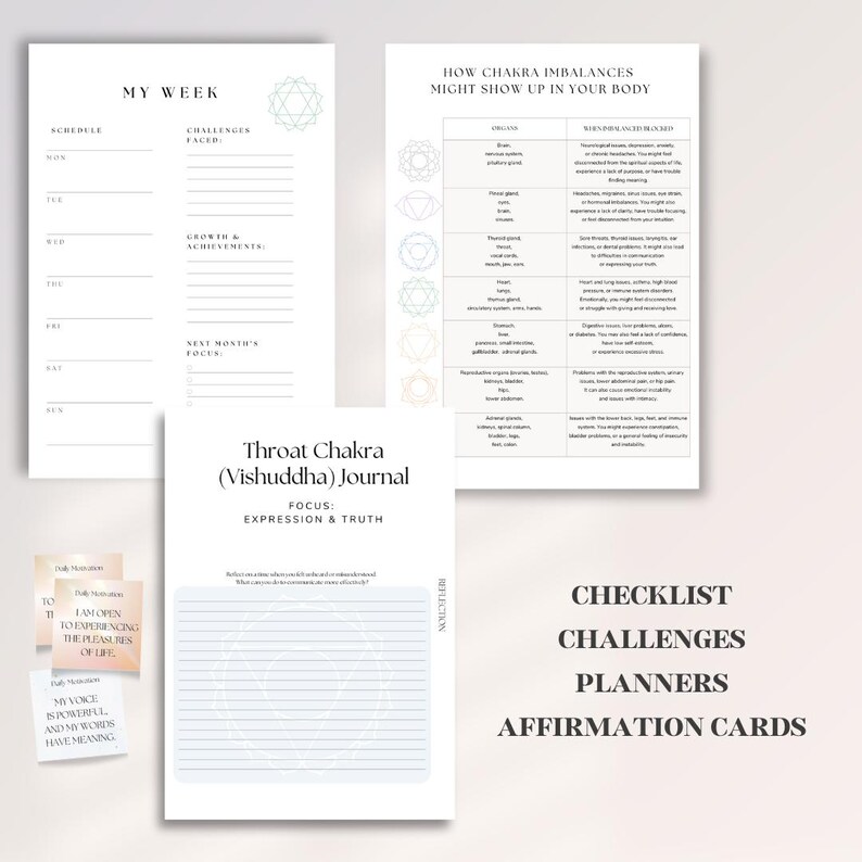 Printable Chakra Journal | Spirituality Planner Digital | Awakening ...