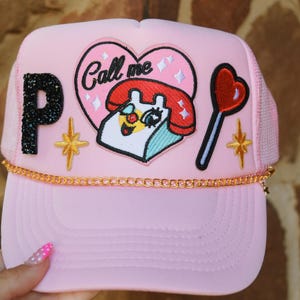 Rosa Trucker Cap mit Initialen