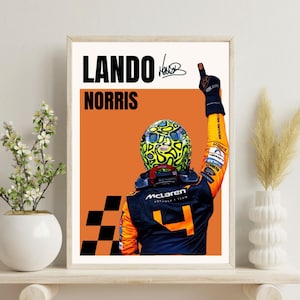 Lando Norris McLaren F1 Digital Print Poster | Orange Aesthetic Wall Art | Formula One Racing Decor, formula one, lando poster, norris