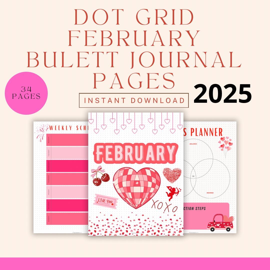February Bullet Journal Printable Pages 2025 34 Aesthetic Pages for ...