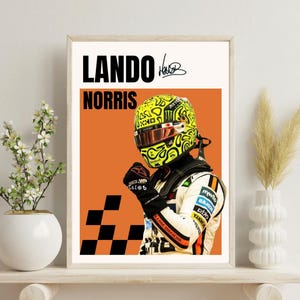 Lando Norris McLaren F1 Digital Print Poster | Orange Aesthetic Wall Art | Formula One Racing Decor, formula one, lando poster, norris