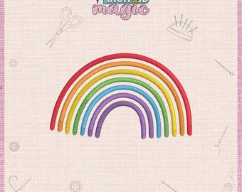 Colorful Rainbow Machine Embroidery Design, Sky Embroidery, Summer Machine Embroidery Design, 5 Sizes, Instant Download