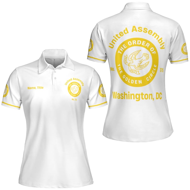 Bestellen Sie den Goldenen Kreis | OGC, OES Sisters Mehrfarbiges Damen Poloshirt (Slim Fit) | Größe S-5XL White