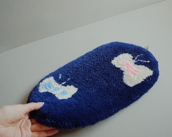 Tapiz de mariposas / Tapiz de pared hecho a mano con diseño Omenoo / Arte textil