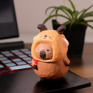 Personalized capybara wood carving, Cap ornament, Cute table ornaments, Capybara gifts, Unique car ornaments, Christmas gifts, Gifts for her