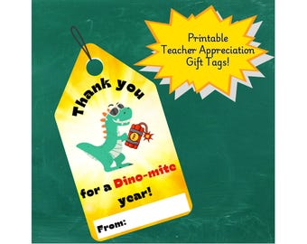 Dinosaur Teacher Appreciation Gift Tag