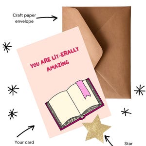 Cartão de felicitações engraçado feito à mão com estilo de livro | Personalizável e ecológico | Designs exclusivos para todas as ocasiões | Em branco por dentro
