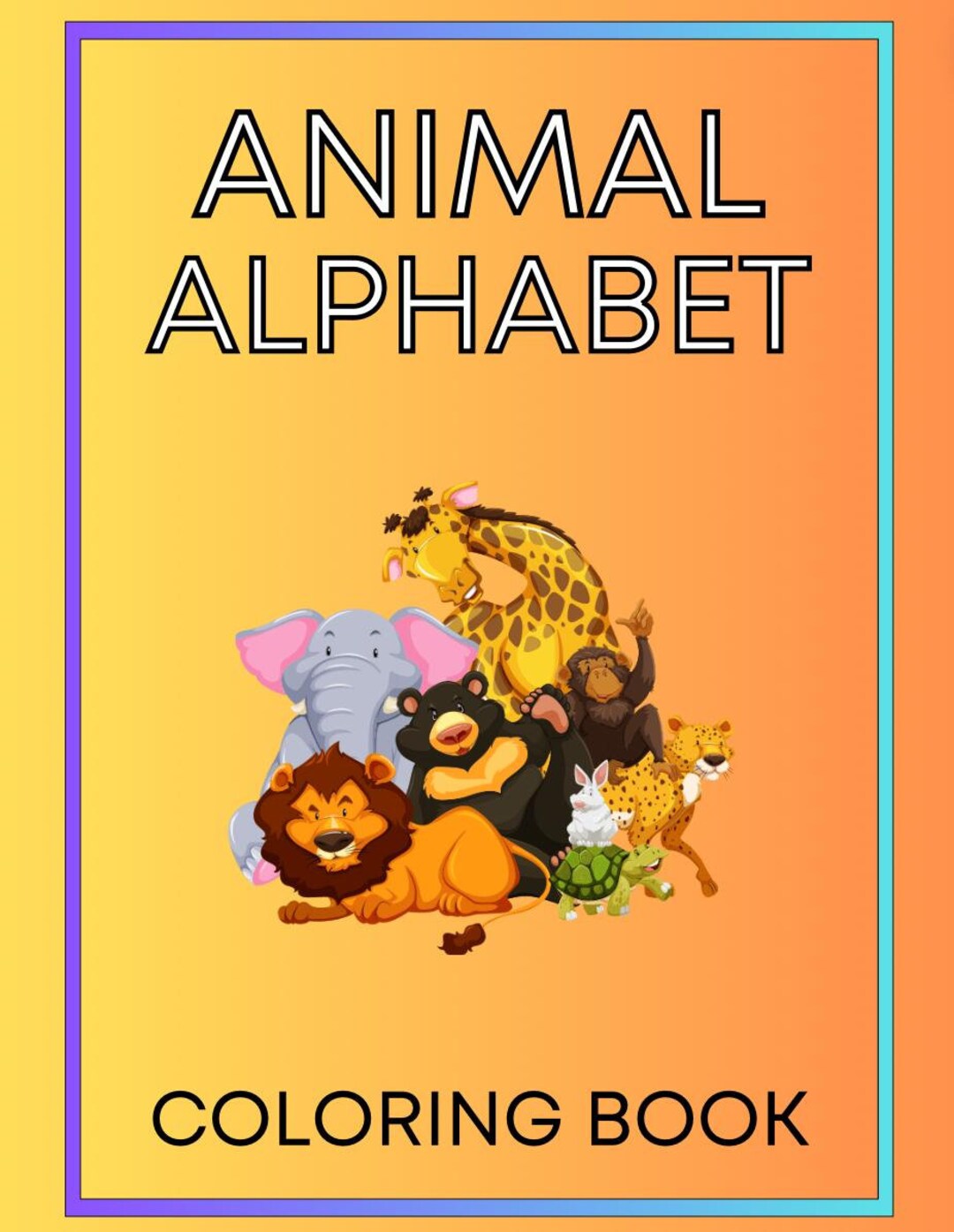 Super Fun Animal Alphabet Coloring Pages for Kids and Toddlers Etsy