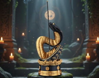 3D Printed Cobra Incense Holder Set: Altar & Meditation Decor