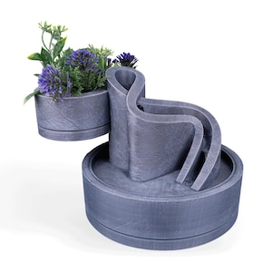 3D Printed Tabletop Fountain and Planter – Indoor Desk Zen Water Decor