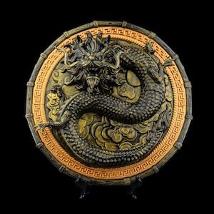 3D Printed Dragon Wall Decor: Fantasy Game Room Sculpture
