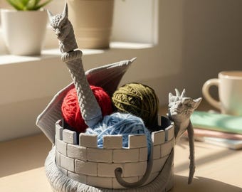 Dragon Castle Yarn Bowl – 3D Printed Crochet and Knitting Organizer