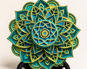 Draaiende mandala-muurkunst – 3D-geprint kinetisch decor voor meditatie en mindfulness