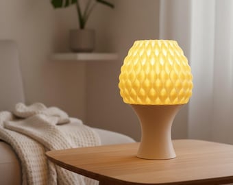 3D Printed Resin Diamond Table Lamp Set: Modern Geometric Desk Lamps