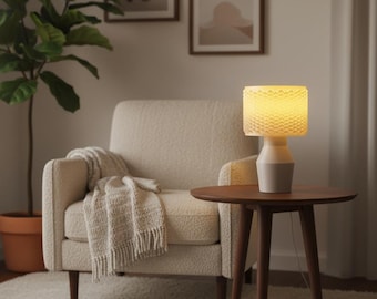 Modern Minimalist Table Lamp Set: 3D Printed Resin Bedside Lamps