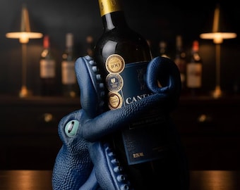 3D-Gedruckter Oktopus-Weinhalter: Handbemaltes Nautisches Bardekor