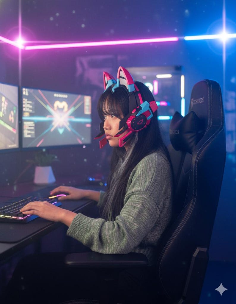 Computer Cosplay 3D Printed Glitch Kitten Tiara – Cyberpunk Cosplay Crown and Headpiece ...