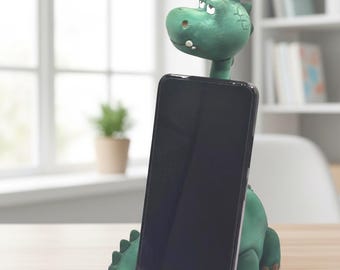 3D Printed Dinosaur Phone Holder: Fun Desk Organizer
