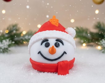 3D Printed Snowman Christmas Ornament Set - Winter Holiday Decor