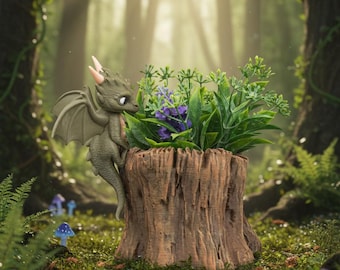3D Printed Dragon Planter Set: Fantasy Garden Decor