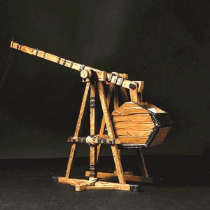 Siege Weapons I – Trebuchet | 3D Printed Medieval War Machine | Hand-Painted Resin Model | Fantasy Tabletop Display or Gift