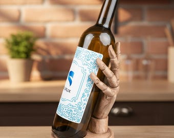 3D Printed Hand-Shaped Wine Bottle Holder: Modern Bar Decor