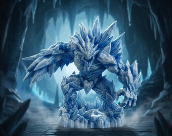 Glacier Golem Miniature: Frost Elemental - Epic DnD/RPG Figurine