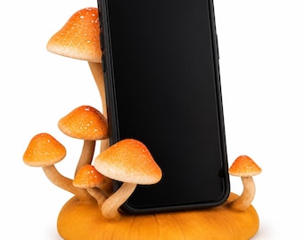 Spores Station Mushroom Phone Holder 3D Resin Hand-Painted