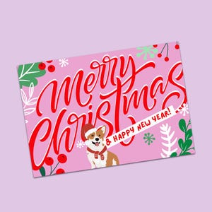 Set of 10 Corgi Christmas Cards | Merry Christmas & Happy New Year