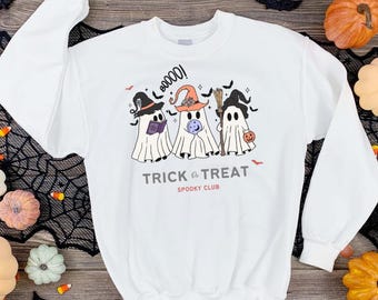 Sudadera de Halloween con diseño de truco o trato de Spooky Ghost Club