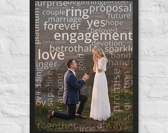 Personalized Word Cloud Portrait from Your Photo | Custom Wedding Gift for Couple | Anniversary & Engagement Gift | Framed or Canvas