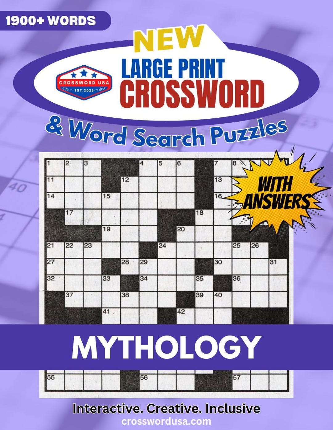 Mythology Crossword Puzzle Book | 1900+ Words | Large Print | Gods ...